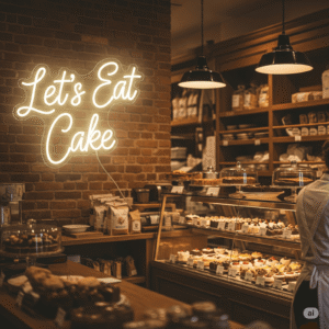 Led neoninė iškaba "Let's Eat Cake"