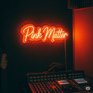 Led neoninis užrašas “Pink matter”