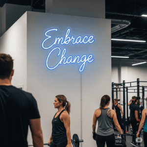 Led neoninė iškaba "Embrace change"