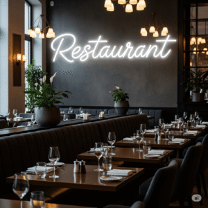 Led neono užrašas "Restaurant"