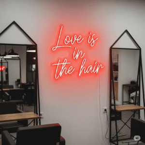 Led neoninė iškaba "Love is in the hair"