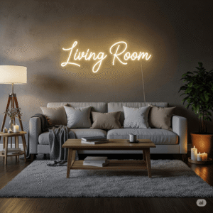 Led neoninis tekstas "Living Room"
