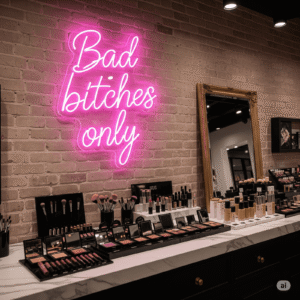 Led neono dekoracija "Bad bitches only"