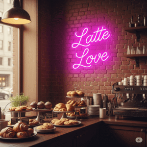 LED neoninis šviestuvas su tekstu "Latte Love"