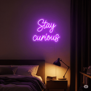 LED neoninė iškaba „Stay curious“