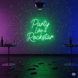 LED neoonsilt "Party Like a Rockstar"