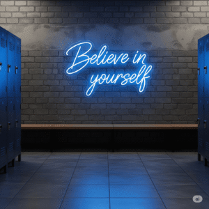 Led neono užrašas "Believe in yourself"