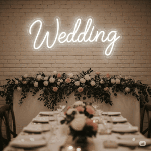 Led neoninis užrašas "Wedding"
