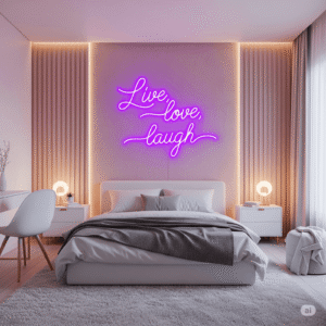 Led neoninė iškaba "Live, love, laugh"