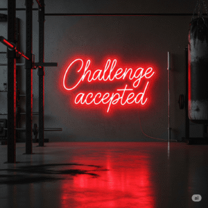 Led neono aksesuaras "Challenge accepted"
