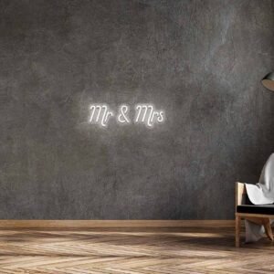 LED neoninis užrašas "MR & MRS"