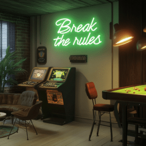 Led neono iškaba "Break the rules"